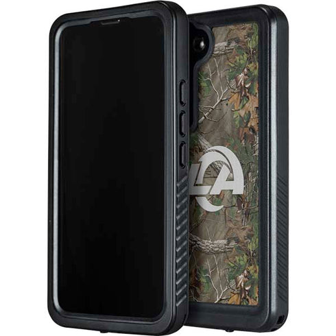 NFL Los Angeles Rams Realtree Xtra Green Camo Galaxy S24 Waterproof Case