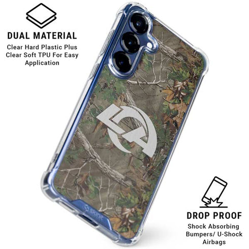 NFL Los Angeles Rams Realtree Xtra Green Camo Galaxy S25 Clear Case
