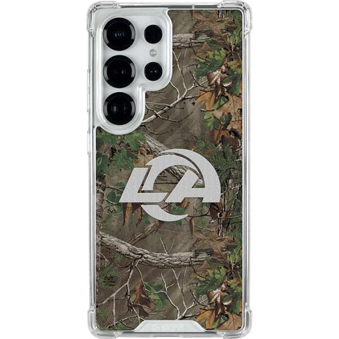 NFL Los Angeles Rams Realtree Xtra Green Camo Galaxy S25 Ultra Clear Case