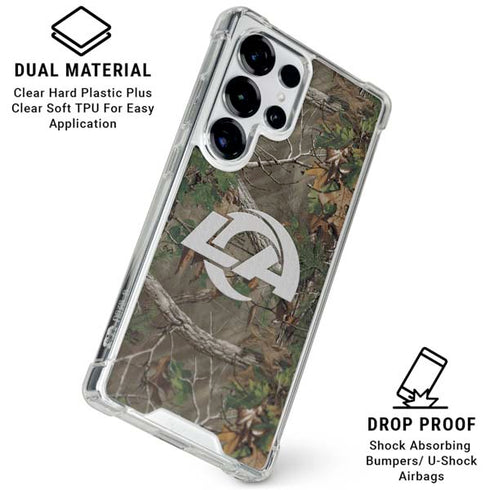 NFL Los Angeles Rams Realtree Xtra Green Camo Galaxy S25 Ultra Clear Case