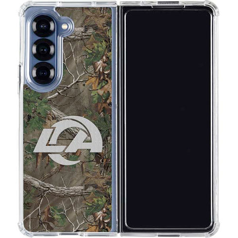 NFL Los Angeles Rams Realtree Xtra Green Camo Galaxy Z Fold6 Clear Case