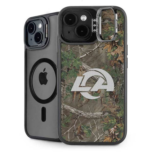 NFL Los Angeles Rams Realtree Xtra Green Camo iPhone 13 Kickstand Case