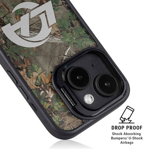 NFL Los Angeles Rams Realtree Xtra Green Camo iPhone 15 Plus Kickstand Case