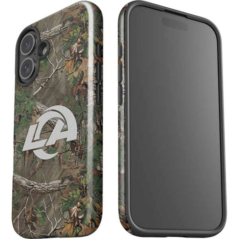 NFL Los Angeles Rams Realtree Xtra Green Camo iPhone 16 Plus Impact Case