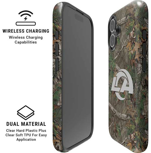 NFL Los Angeles Rams Realtree Xtra Green Camo iPhone 16 Plus Magsafe Impact Case