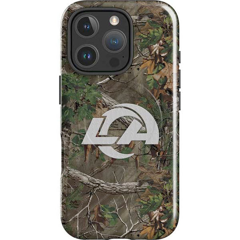 NFL Los Angeles Rams Realtree Xtra Green Camo iPhone 16 Pro Magsafe Impact Case