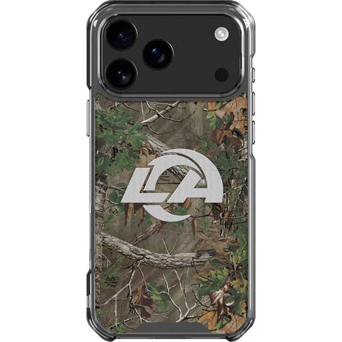 NFL Los Angeles Rams Realtree Xtra Green Camo iPhone 18 Pro Max Clear Case