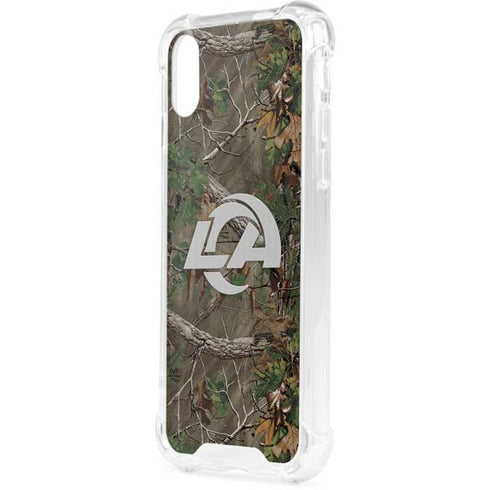 NFL Los Angeles Rams Realtree Xtra Green Camo iPhone XS Clear Case