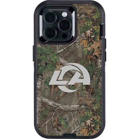 NFL Los Angeles Rams Realtree Xtra Green Camo Otterbox Defender iPhone Skin
