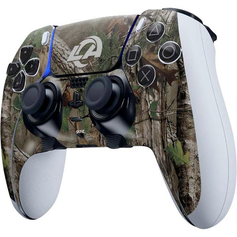 NFL Los Angeles Rams Realtree Xtra Green Camo PS5 DualSense Edge Pro Controller Skin