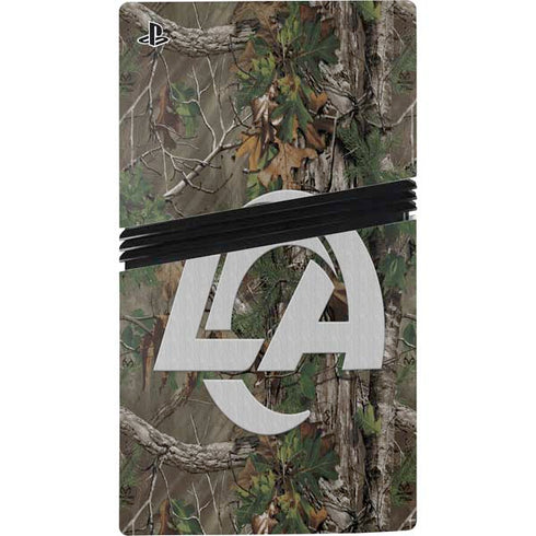 NFL Los Angeles Rams Realtree Xtra Green Camo PS5 Pro Console Skin