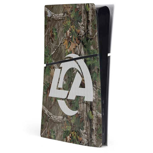 NFL Los Angeles Rams Realtree Xtra Green Camo PS5 Slim Digital Edition Console Skin