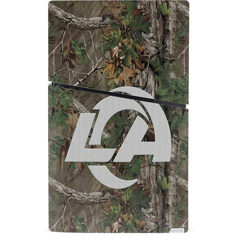 NFL Los Angeles Rams Realtree Xtra Green Camo PS5 Slim Digital Edition Console Skin