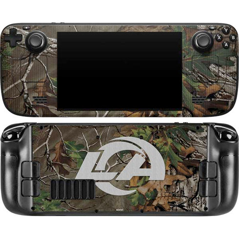 NFL Los Angeles Rams Realtree Xtra Green Camo Steam Deck Handheld Gaming Computer OLED Skin
