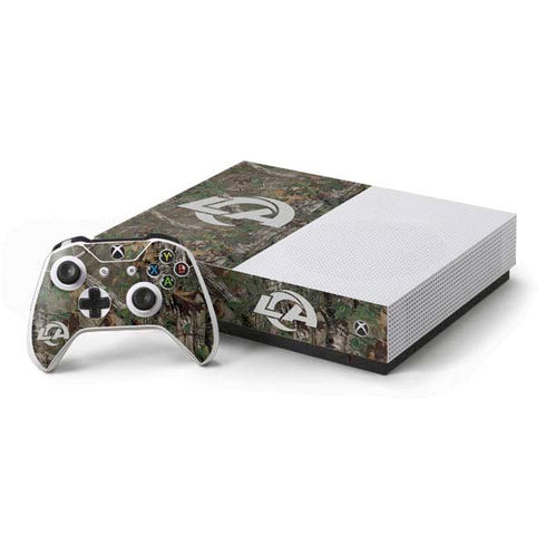 NFL Los Angeles Rams Realtree Xtra Green Camo Xbox One S All-Digital Edition Bundle Skin