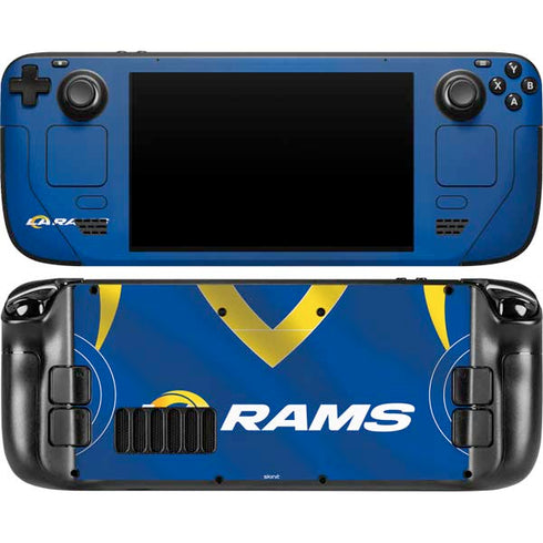 NFL Los Angeles Rams Team Jersey Steam Deck Handheld Gaming Computer OLED Skin