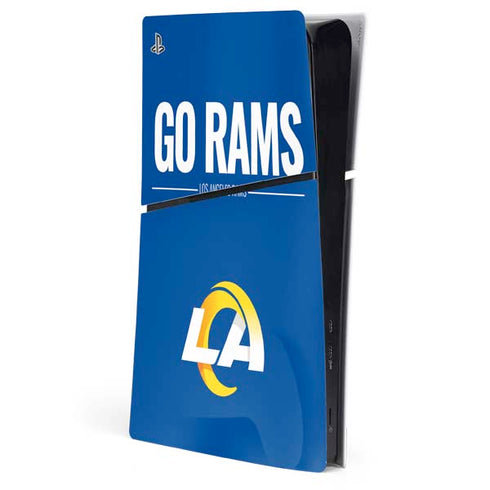 NFL Los Angeles Rams Team Motto PS5 Slim Digital Edition Console Skin