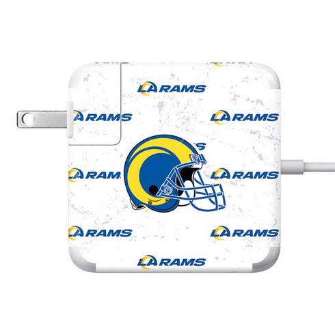 NFL Los Angeles Rams White Logo Blast 85W Power Adapter (15 and 17 inch MacBook Pro Charger) Skin