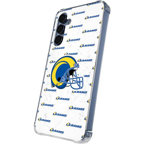 NFL Los Angeles Rams White Logo Blast Galaxy A35 5G Clear Case