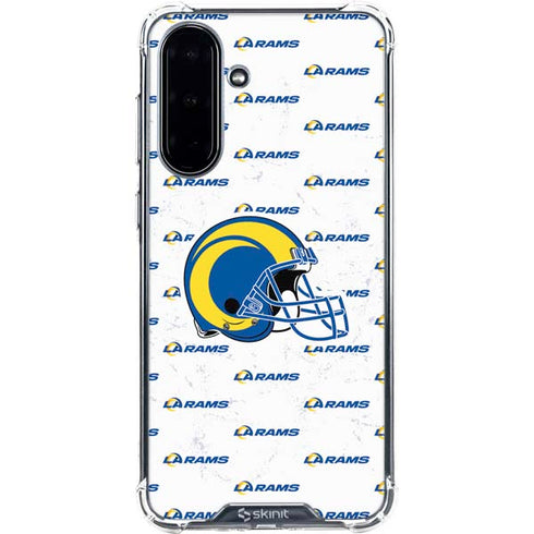 NFL Los Angeles Rams White Logo Blast Galaxy A36 5G Clear Case