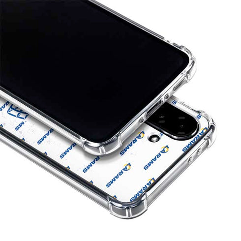 NFL Los Angeles Rams White Logo Blast Galaxy A36 5G Clear Case