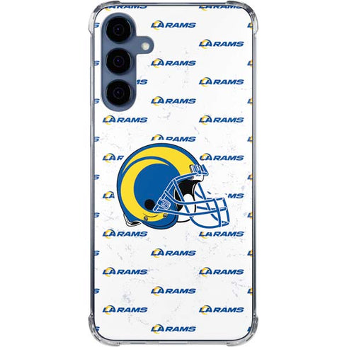NFL Los Angeles Rams White Logo Blast Galaxy A55 5G Clear Case