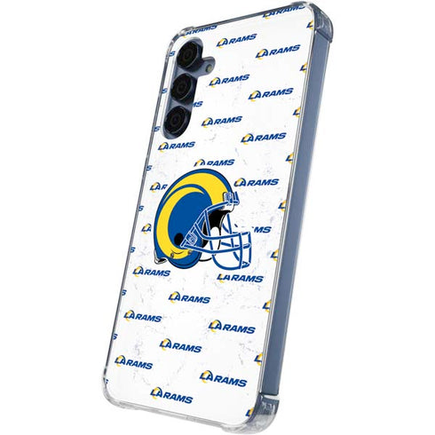 NFL Los Angeles Rams White Logo Blast Galaxy A55 5G Clear Case