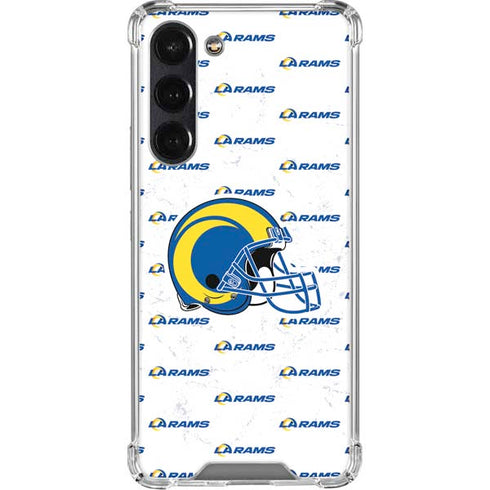 NFL Los Angeles Rams White Logo Blast Galaxy S24 FE Clear Case