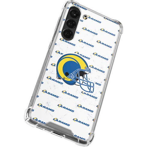 NFL Los Angeles Rams White Logo Blast Galaxy S24 FE Clear Case