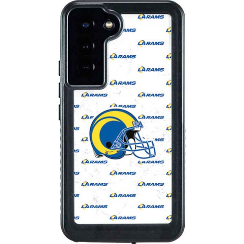 NFL Los Angeles Rams White Logo Blast Galaxy S24 Plus Waterproof Case