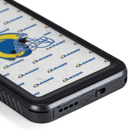 NFL Los Angeles Rams White Logo Blast Galaxy S24 Plus Waterproof Case