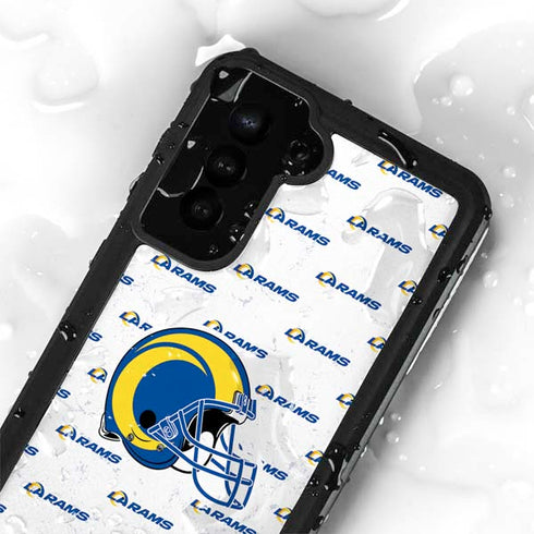 NFL Los Angeles Rams White Logo Blast Galaxy S24 Plus Waterproof Case