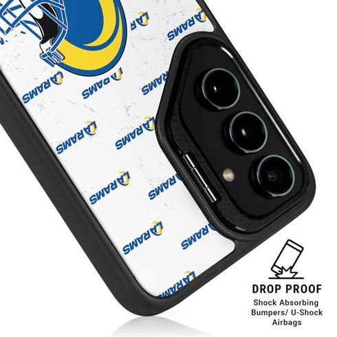 NFL Los Angeles Rams White Logo Blast Galaxy S24 Ultra Kickstand Case