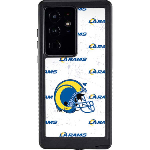 NFL Los Angeles Rams White Logo Blast Galaxy S24 Ultra Waterproof Case