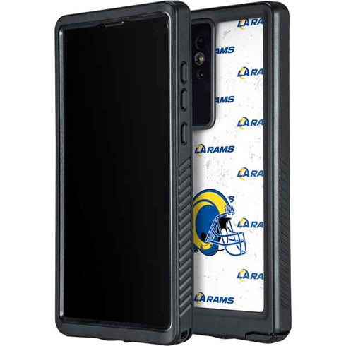 NFL Los Angeles Rams White Logo Blast Galaxy S24 Ultra Waterproof Case