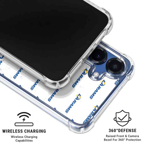NFL Los Angeles Rams White Logo Blast Galaxy S25 Plus Clear Case