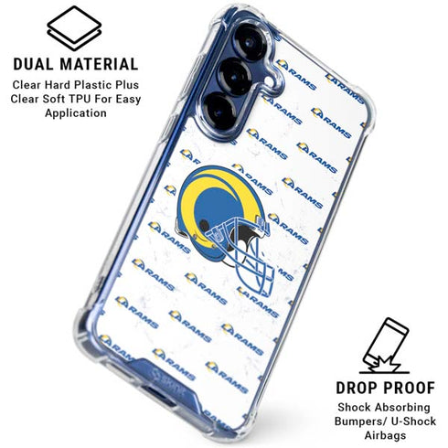 NFL Los Angeles Rams White Logo Blast Galaxy S25 Plus Clear Case