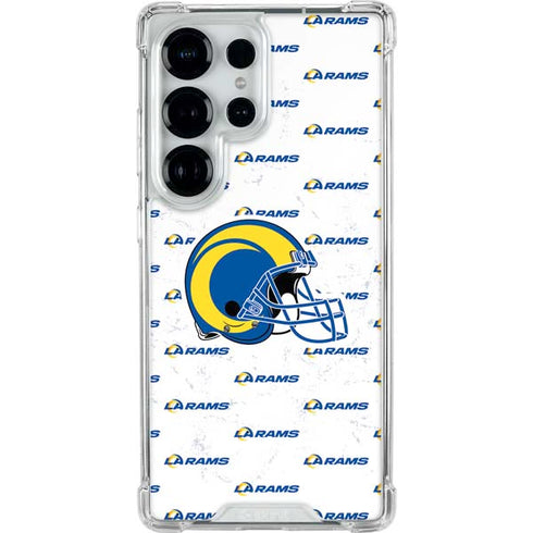 NFL Los Angeles Rams White Logo Blast Galaxy S25 Ultra Clear Case