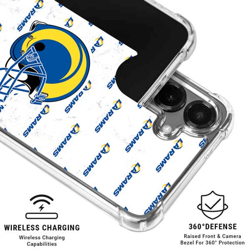 NFL Los Angeles Rams White Logo Blast Galaxy S26 Clear Case