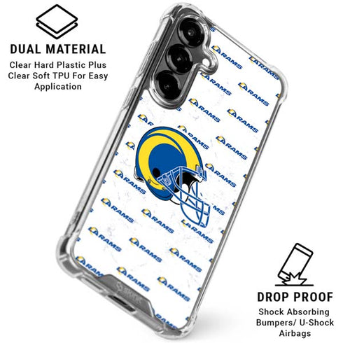 NFL Los Angeles Rams White Logo Blast Galaxy S26 Clear Case