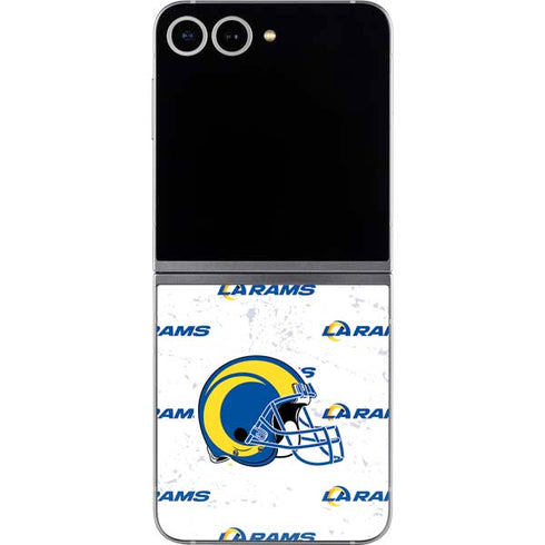 NFL Los Angeles Rams White Logo Blast Galaxy Z Flip6 Skin