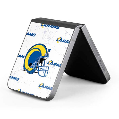 NFL Los Angeles Rams White Logo Blast Galaxy Z Flip6 Skin