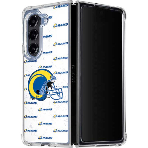 NFL Los Angeles Rams White Logo Blast Galaxy Z Fold5 5G Clear Case