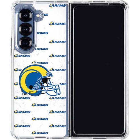 NFL Los Angeles Rams White Logo Blast Galaxy Z Fold6 Clear Case