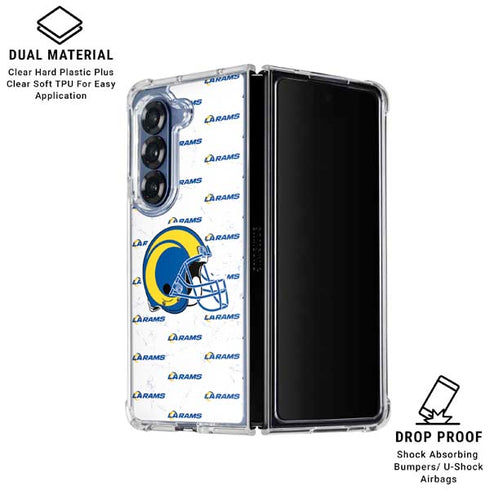 NFL Los Angeles Rams White Logo Blast Galaxy Z Fold6 Clear Case