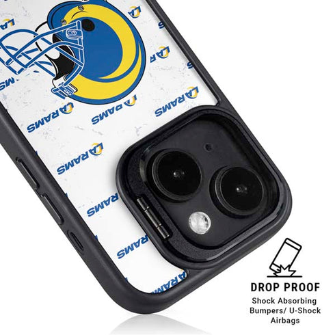 NFL Los Angeles Rams White Logo Blast iPhone 13 Kickstand Case