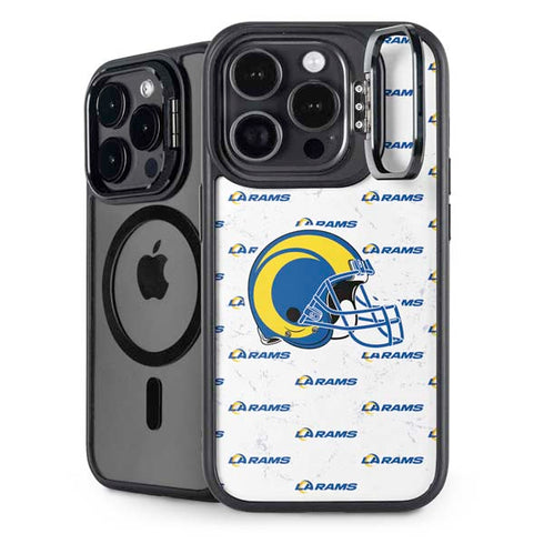 NFL Los Angeles Rams White Logo Blast iPhone 14 Pro Kickstand Case