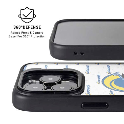 NFL Los Angeles Rams White Logo Blast iPhone 14 Pro Kickstand Case