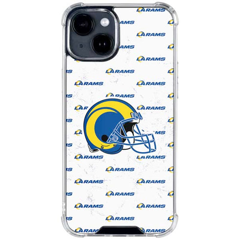 NFL Los Angeles Rams White Logo Blast iPhone 15 Clear Case