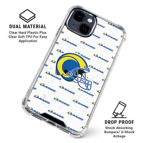 NFL Los Angeles Rams White Logo Blast iPhone 15 Clear Case